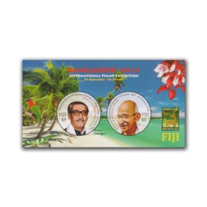 2023 Fiji Mahatma Gandhi and Mujibur Rahman Bangladesh International Stamp Exhibition Miniature Sheet